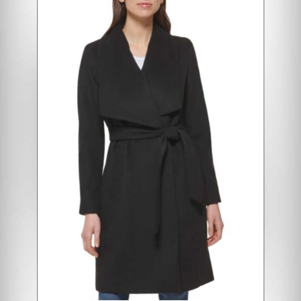 Cole Haan Wool-blend Wrap Coat